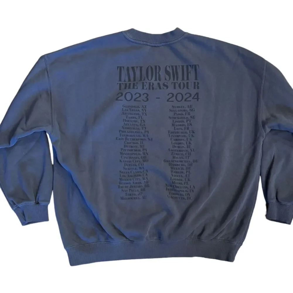 NEW Eras Tour Blue Crewneck Sweatshirt Taylor Swift Merch Crew Neck sz XL - Picture 1 of 8